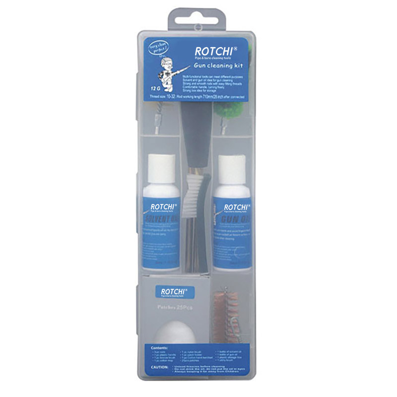 کیت تمیز کردن تفنگ بادی جعبه شفاف با بطری روغن