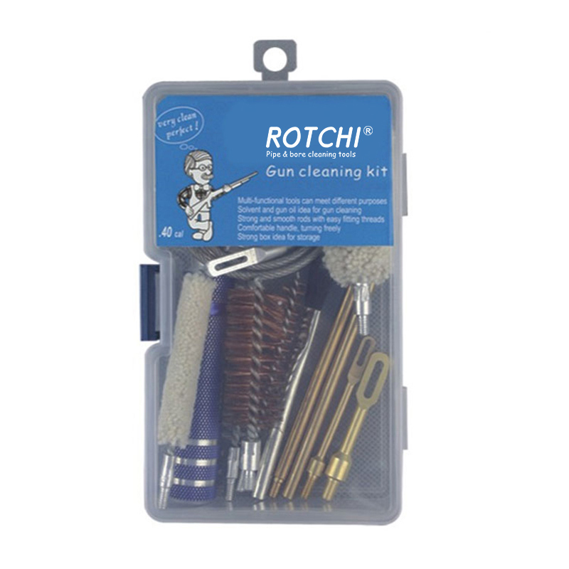 کیت تمیز کردن تفنگ یونیورسال جعبه پلاستیکی بسته بندی شده